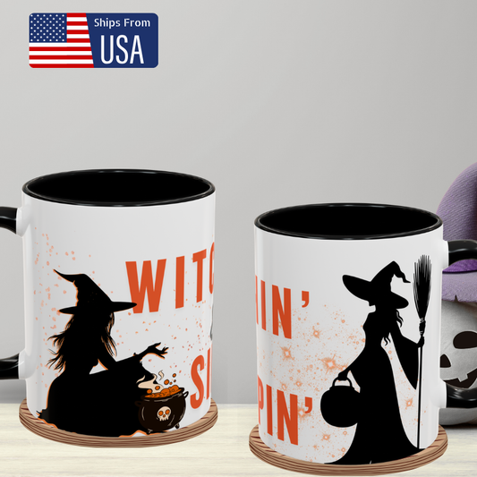 Witching And Sipping - Witchy Halloween Coffee Mug