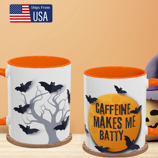 Caffeine Makes Me Batty - Halloween Coffee Mug