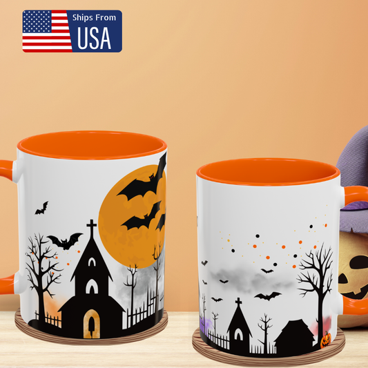 Spooky Haunted House - Colorful Halloween Mug