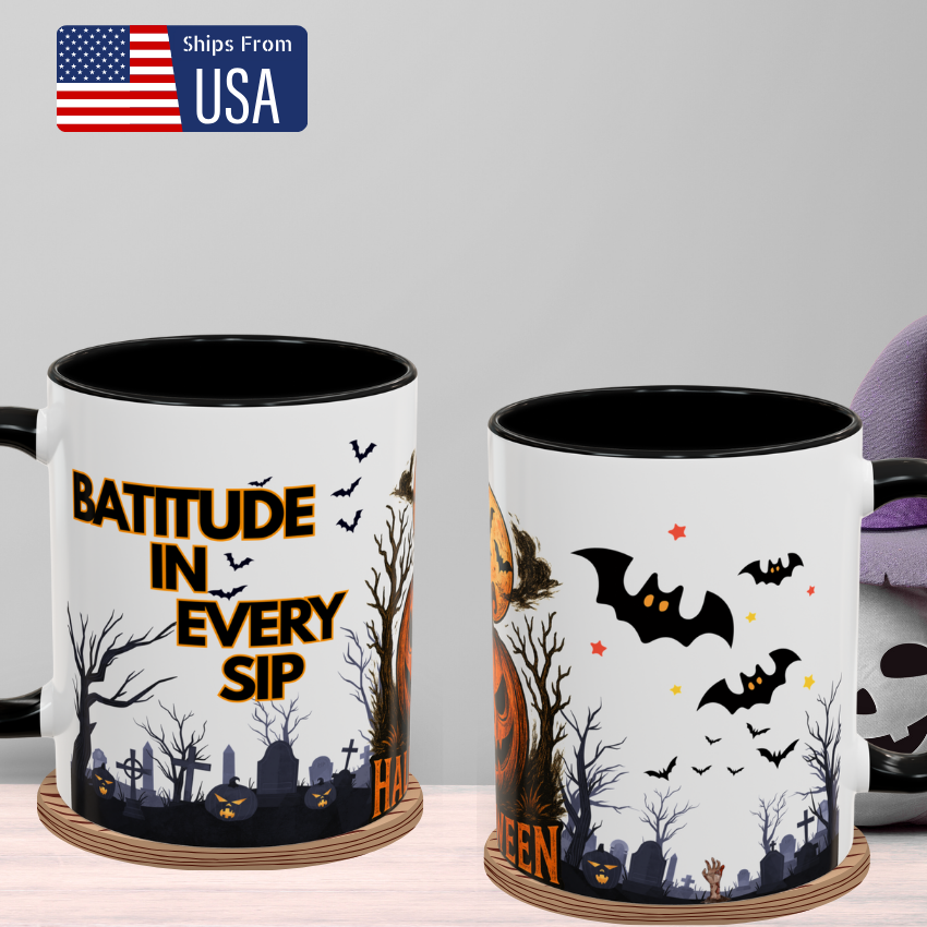 Batitude in Every Sip - Funny Halloween Mug