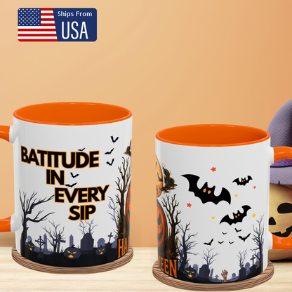 Batitude in Every Sip - Funny Halloween Mug