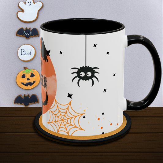Black Cat - Ghouls, Spiders and Bats - Halloween Mug