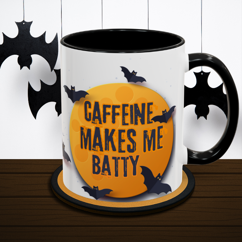 Caffeine Makes Me Batty - Halloween Coffee Mug