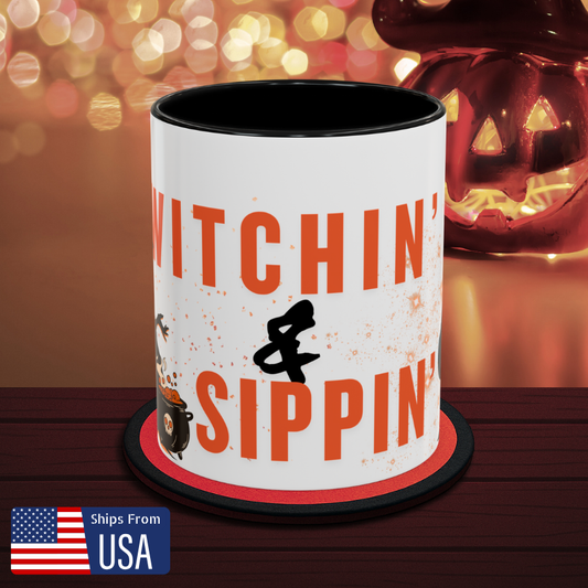 Witching And Sipping - Witchy Halloween Coffee Mug
