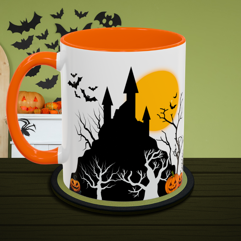 Abandoned Church & Full Moon - Halloween Accent Coffee Mug