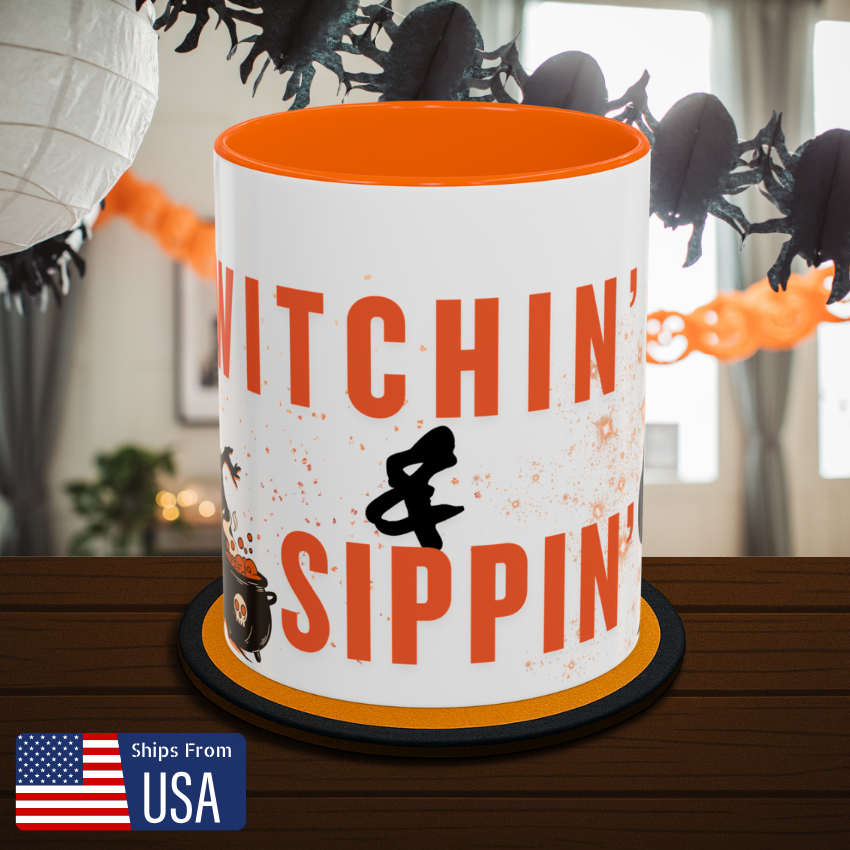 Witching And Sipping - Witchy Halloween Coffee Mug