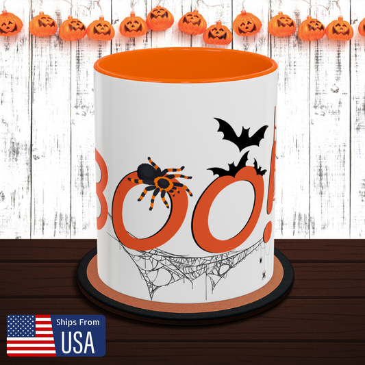 BOO, Cobwebs and Spiders -  Halloween Mug