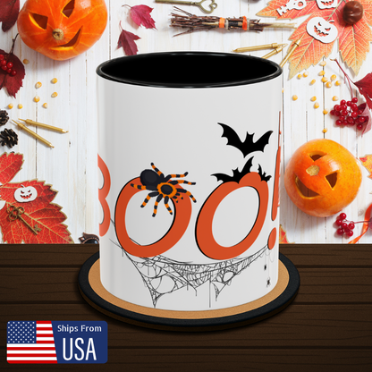 BOO, Cobwebs and Spiders -  Halloween Mug