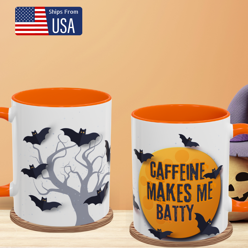 Caffeine Makes Me Batty - Halloween Coffee Mug