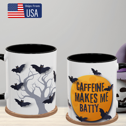 Caffeine Makes Me Batty - Halloween Coffee Mug