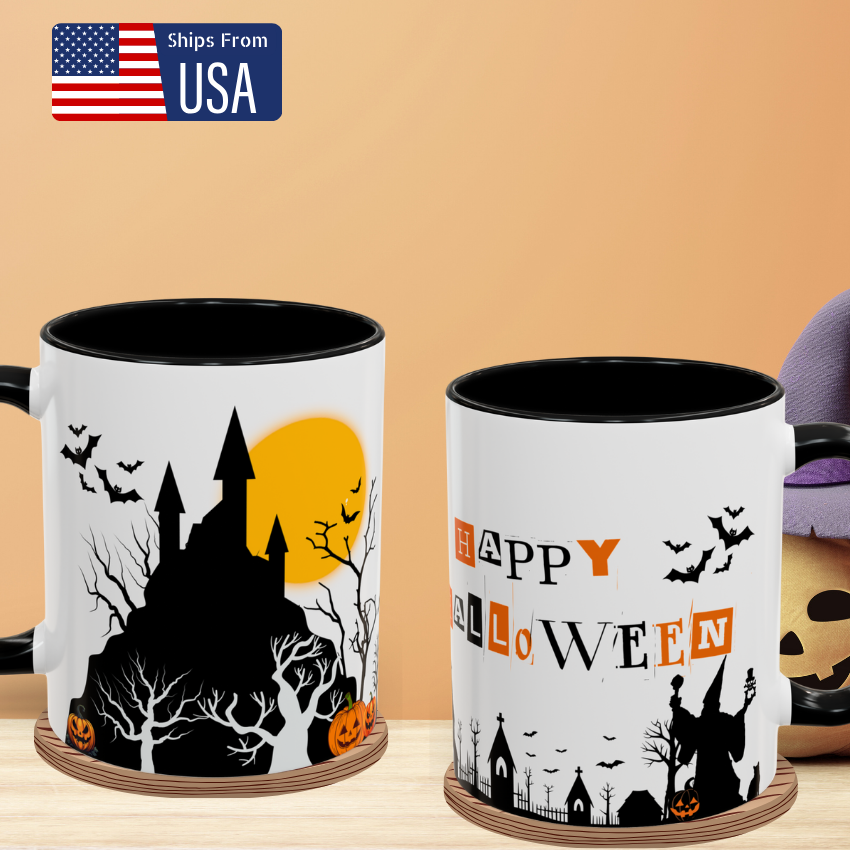 Abandoned Church & Full Moon - Halloween Accent Coffee Mug