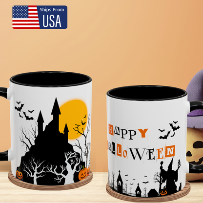 Abandoned Church & Full Moon - Halloween Accent Coffee Mug