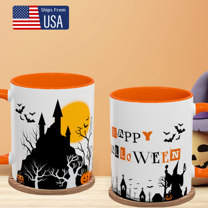 Abandoned Church & Full Moon - Halloween Accent Coffee Mug