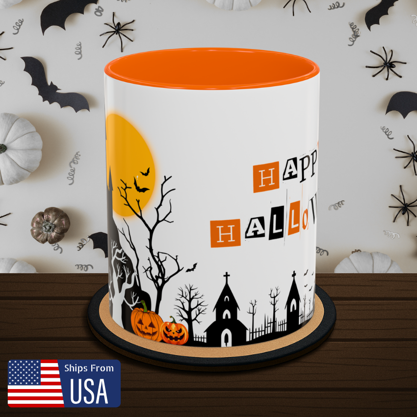 Abandoned Church & Full Moon - Halloween Accent Coffee Mug