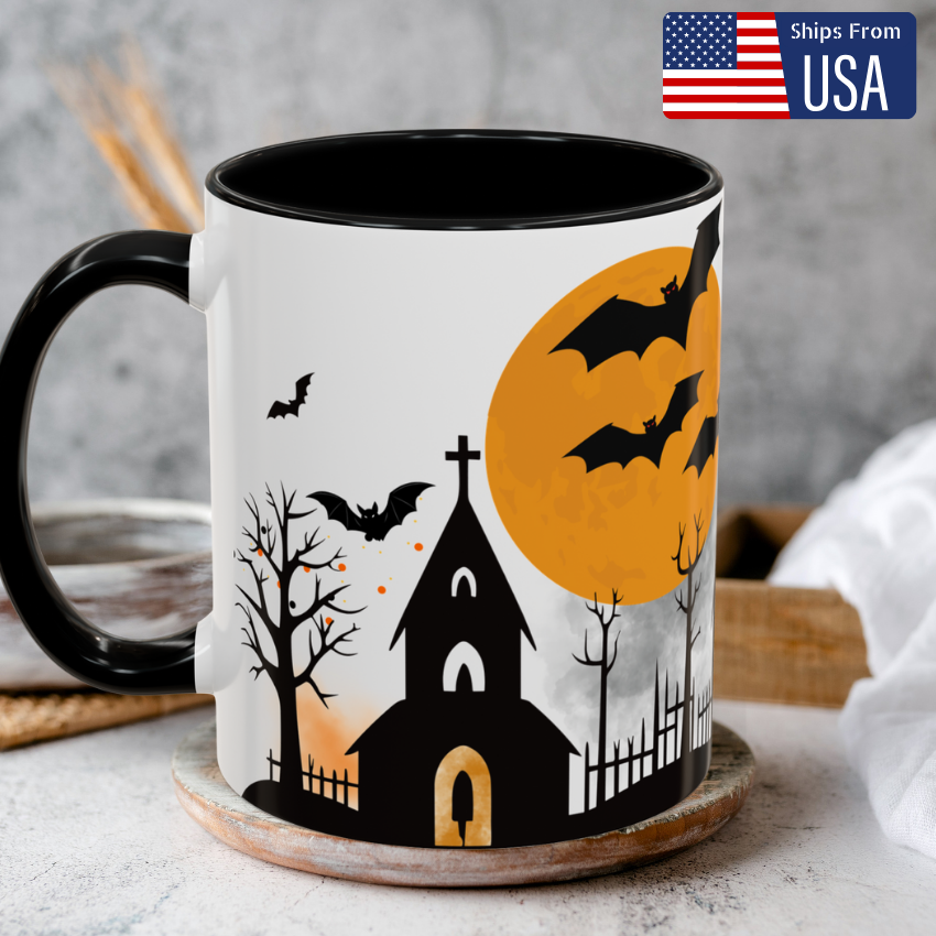 Spooky Haunted House - Colorful Halloween Mug