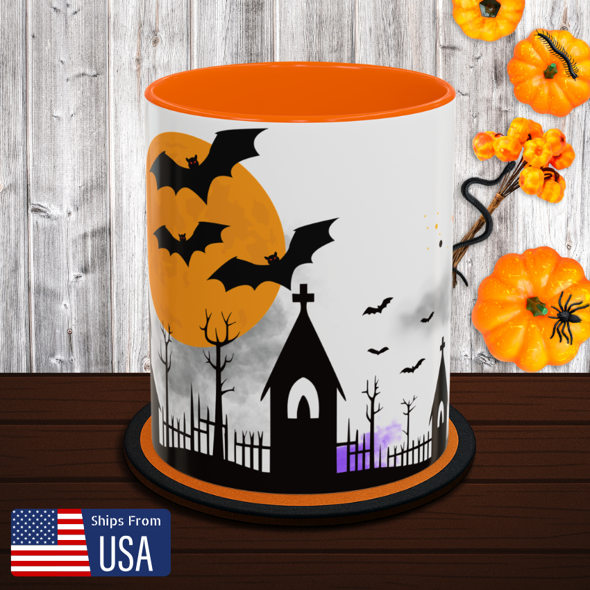 Spooky Haunted House - Colorful Halloween Mug