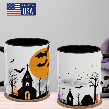 Spooky Haunted House - Colorful Halloween Mug