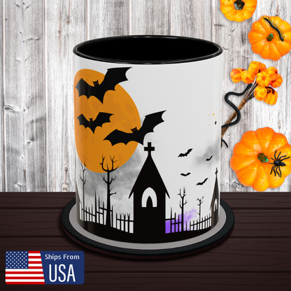 Spooky Haunted House - Colorful Halloween Mug